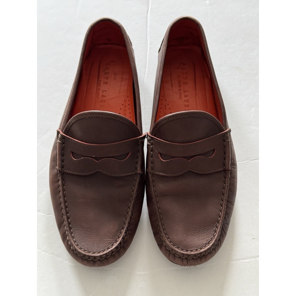 Ralph Lauren Men's Size 9 Brown Orange Made in Italy Loafers